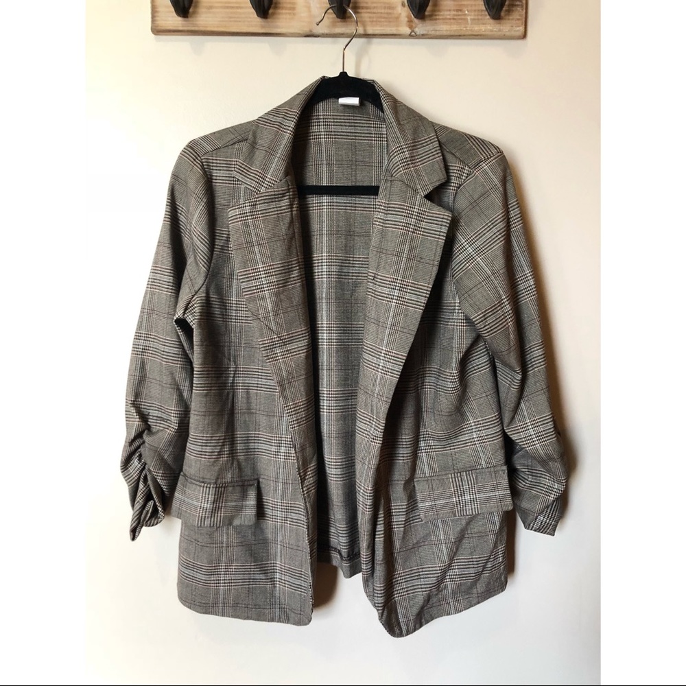 LG PLAID CASUAL BLAZER